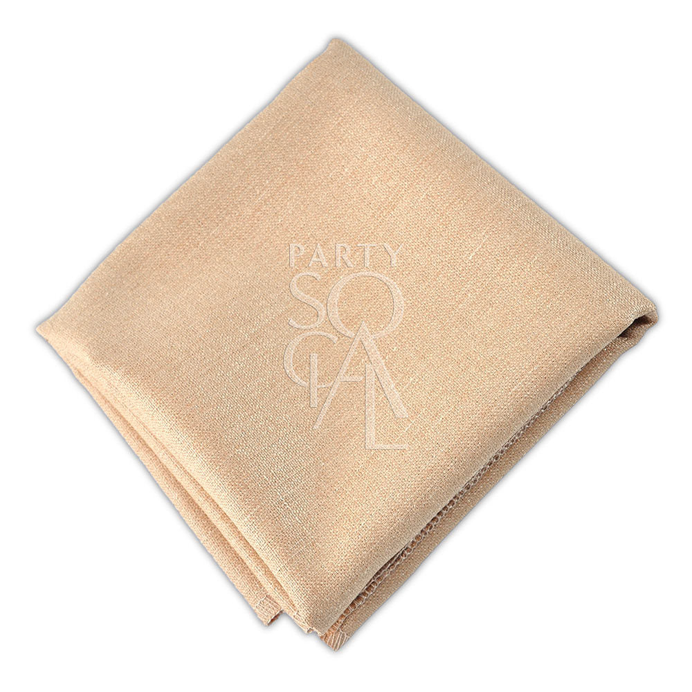 Soft cream linen blend napkin, offering a warm and neutral tone that adds a touch of elegance to any table arrangement