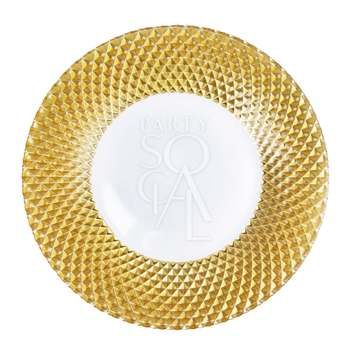 CHARGER PLATE- GOLD BASKET WEAVE