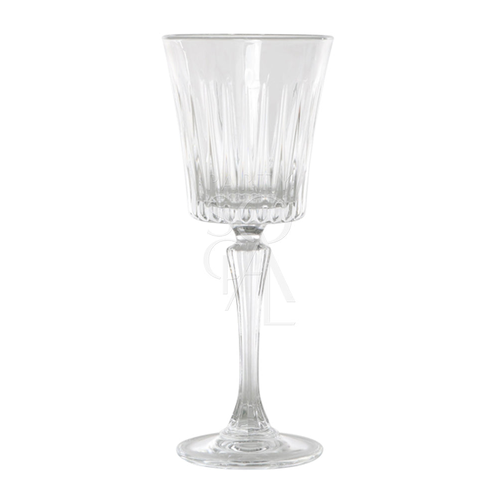 Luxurious crystal Paris glasses with a refined, elegant design and intricate detailing. The glasses feature a brilliant, clear crystal finish that enhances their sophisticated appearance, making them perfect for serving fine beverages and adding a touch of glamour to any table setting or special occasion.