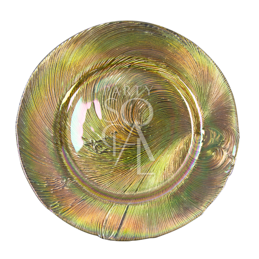 CHARGER PLATE - GOLD HOLOGRAPHIC SWIRL